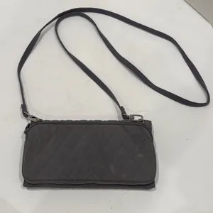 Vera Bradley‎ Gray Quilted Microfiber All in One Travel Crossbody Wallet Bag Zip thumbnail 6