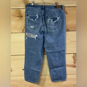 American Eagle Patchwork Mom Straight Jeans thumbnail 5
