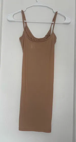 SKIMS Fits Everybody Short Mini Slip Dress in Clay XXS thumbnail 5