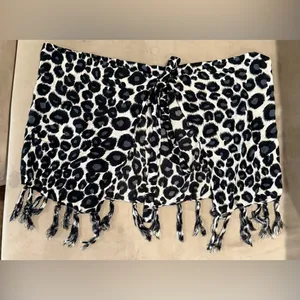 Source Unknown Leopard Print Fringe swim cover up Size L‎ thumbnail 2