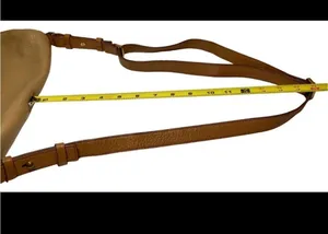 Fossil Crossbody Satchel Tan Brown Pebbled Leather multi pocket thumbnail 15