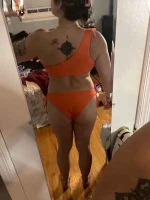 SheIn ORANGE ONE SHOULDER BIKINI thumbnail 2