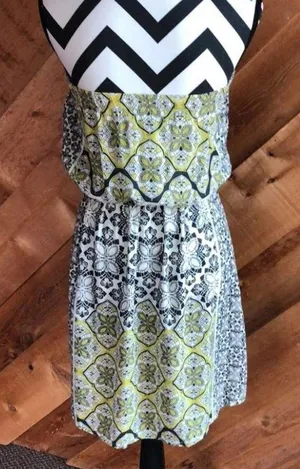 O’Neill Boho Strapless Sun Dress Black Yellow Medium thumbnail 5