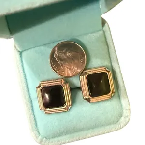 Vintage Christian Dior Black Cabochon Clip-On Earrings thumbnail 8