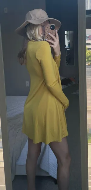 small long sleeve dress Yellow thumbnail 4