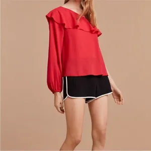 Aritzia Wilfred Red One-Shoulder Blouse - L thumbnail 5