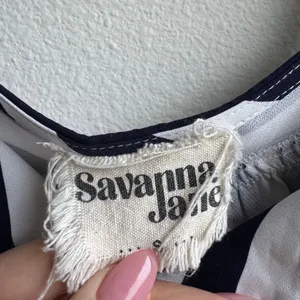 Anthropologie Savanna Jane Babydoll Top Women’s Small Striped Long Sleeve Boho thumbnail 3