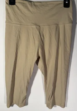 ododos Women's Beige Cropped Yoga Leggings M 16" Inseam Pull-On Stretch thumbnail 1