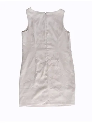 (RFB1) Ann Taylor Women's Beige Jeweled Sleeveless Shift Dress Size 12 Spring thumbnail 3