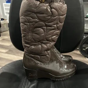 Coach Women's Quilted Dark Brown Boots thumbnail 4