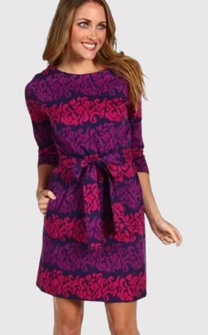 Lilly Pulitzer Womens Dress Pink Jonah Jacquard Mini Waist Tie Resort Medium thumbnail 1