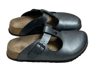 Birkenstock Papillio textured clogs in gunmetal silver size 36 or 5/5.5 women thumbnail 1