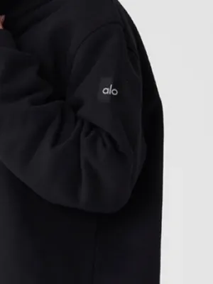 Alo Yoga Renown Heavyweight 1/4 Zip Sweatshirt Black Unisex Medium Pullover M⁠ thumbnail 4