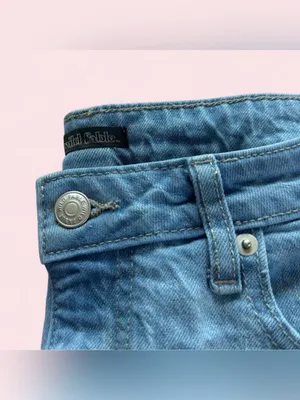 Wild Fable High Rise Rolled Cuff Shorts Light Wash 10R thumbnail 2