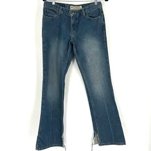 Vintage Y2K American Eagle Outfitters Women's Bootcut Jeans Blue Denim‎ Size 4 thumbnail 3