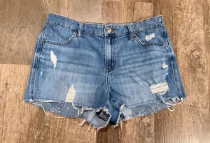 Aerie denim distressed shorts thumbnail 1