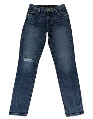 Hudson Lana Boyfriend Mid Rise Straight Leg Distressed Jeans Dark Wash‎ Size 25 thumbnail 1