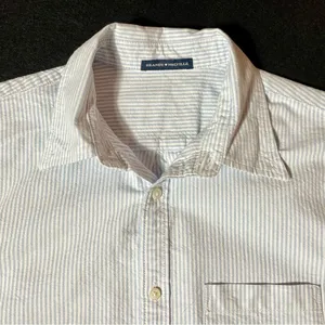 Brandy Melville Shirt Women’s One Size Striped Button Up Top Light Blue thumbnail 2