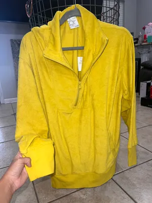 American Eagle Offline Yellow Half Zip Hoodie thumbnail 1