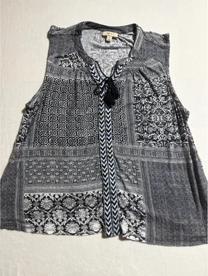 Style & Co Women's Sleeveless Patchwork Print Blouse XXL thumbnail 2