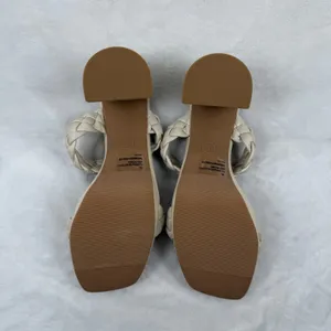 A New Day Womens Cream Braided Double Strap Block Heel Platform Mules Size 9.5‎ thumbnail 5
