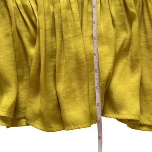 LOFT Women's Yellow Lace Up Tie Neck Sleeveless Peplum Blouse Top NWT Size Large thumbnail 6