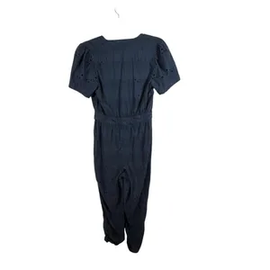 Whistles Navy Blue Eyelet Zoe Broderie Jumpsuit Women’s‎ Size 6 Missing Belt thumbnail 2