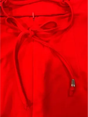 Red Lace Up Back Bodycon Ruffle Hem Spaghetti Strap Mini Cocktail Date Night thumbnail 8