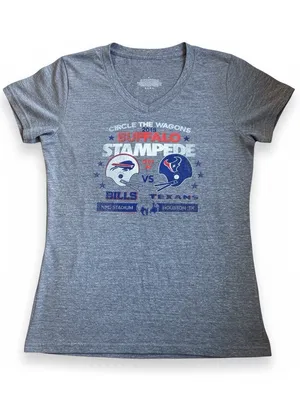 NFL Buffalo Bills vs Texans Graphic Tee Women, XL V-Neck T-Shirt Heather Gray thumbnail 3
