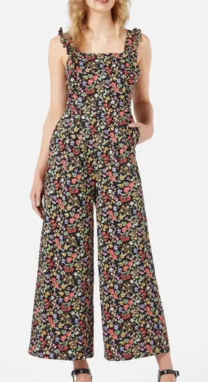 Princess Highway Linen Blend Wide Leg Ella Flora Jumpsuit Women’s Sz 12‎ cottage thumbnail 1