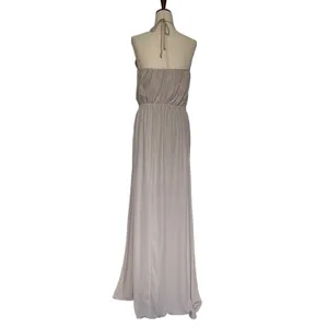 Show Me Your Mumu Halter Maxi Dress Sz M Taupe Sheer Coastal Old Money Neutral thumbnail 7