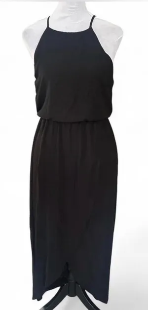 Lush Black Halter-Style Maxi Dress thumbnail 1