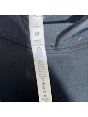 Lululemon Hoodie Sweatshirt Size 6 Black Multicolor Speckled thumbnail 2