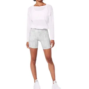 Size 8 Lululemon Train Times Short 6" Inseam Eternal Wave White / White thumbnail 13