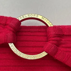 Michael‎ Michael Kors Ribbed Knit Midi Dress Red Pink Ring Shoulder Belted Small thumbnail 5