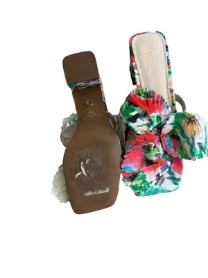 CECELIA NY Multicolor Floral Slide Leather Sandals Size 7.5 thumbnail 5