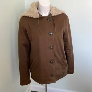 J. Crew Utility Jacket with Split zipper Sherpa hood thumbnail 2