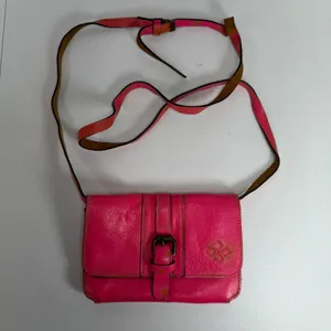 Patricia Nash Torri Hot Pink Leather Small Crossbody Purse Bag Distressed Wallet thumbnail 2