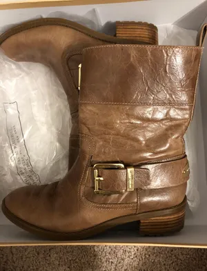 Michael Kors Authentic Khaki Leather Roswell Booties thumbnail 2