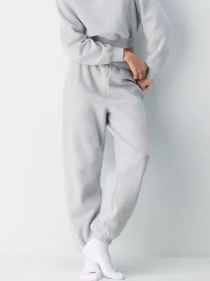 Aritzia TNA Sweatfleece Cozy Fleece Mega Fit Heather Grey Sweatpants Size Medium thumbnail 3