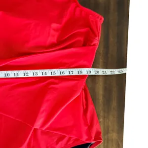 Coastal‎ Blue Womens 3X Red One Shoulder Side Tie Ruched One Piece Swimsuit thumbnail 12