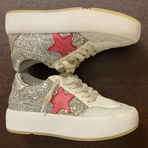 Vintage Havana Ream Sneakers White Glitter Pink Star Platform‎ Distressed 8.5 9 thumbnail 4