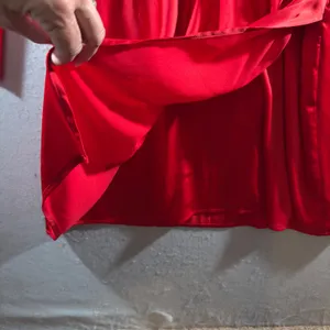 A New Day 1614‎ | Elegant Satin Faux Wrap Mini Cocktail Dress Holiday Party Red Womens XL thumbnail 5