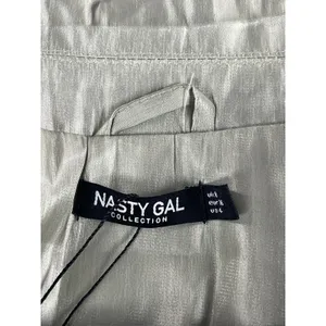 Nasty Gal Satin Cropped Blazer Size 4 Mint Shimmer New With Tag thumbnail 2