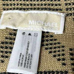 Michael Kors Camel And Black Logo Scarf 10” x 66”. thumbnail 4