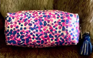 Victoria's Secret Black Cosmetic Bag with Blue Tassel Accent thumbnail 2