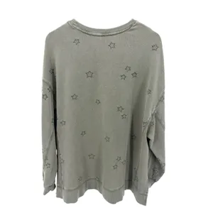 Z Supply Bo Gray Star Print Crewneck Sweatshirt Long Sleeve Casual‎ Pullover M thumbnail 7