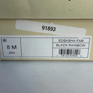 Open Edit Black Rainbow Rhinestone Square Toe‎ Block Heel Mules Slide  Size 8M thumbnail 9