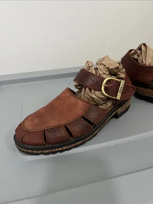 Bass Leather Fisherman Sandals (Sz 8.5) Cognac Brown Cork thumbnail 4