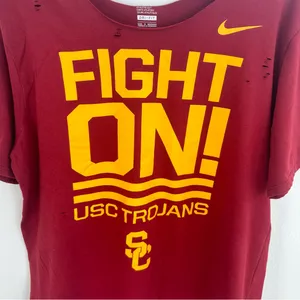 Nike USC Trojans Fight On Burgundy off the shoulder T-shirt thumbnail 5